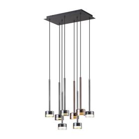 M7880/4000K  Tonic Rectangular Pendant 8 Light 4000K Black/Chrome/Bronze/Copper